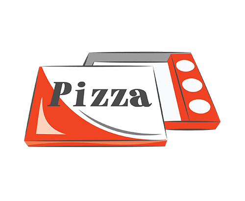 جعبه پیتزا دوتکه با جای سس