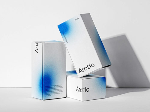طراحی جعبه سفید با رنگ آبی پر رنگ