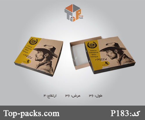 جعبه پیتزا دوتکه طرح خاص